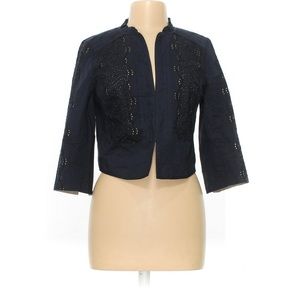 Ann Taylor Loft Cropped Jacket Navy